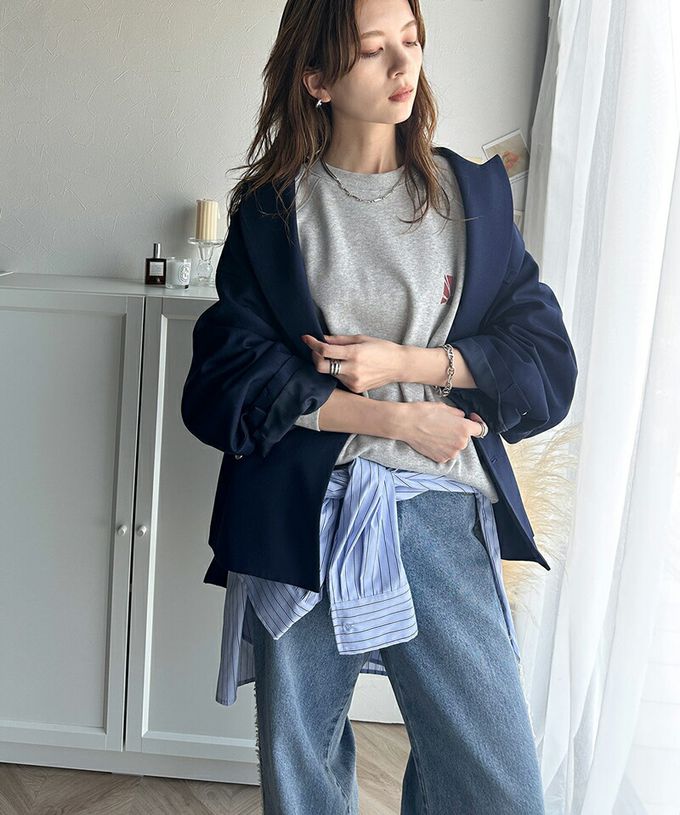 日本 Classical Elf - Java 背後美式logo裏起毛長袖上衣-淺灰