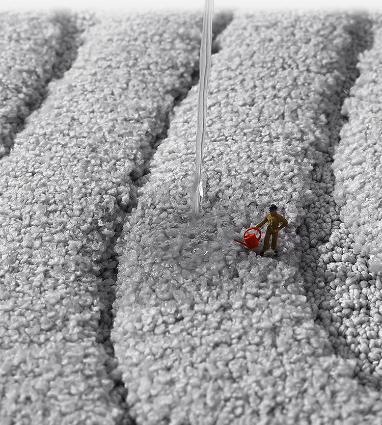 北歐風加厚快速吸水植絨浴室腳踏墊-流水波紋-深藍色