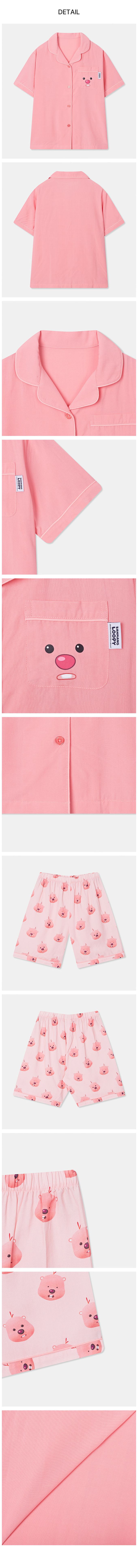 韓國童裝代購 - SPAO KIDS短袖睡衣套裝-卡通人物Loopy-粉