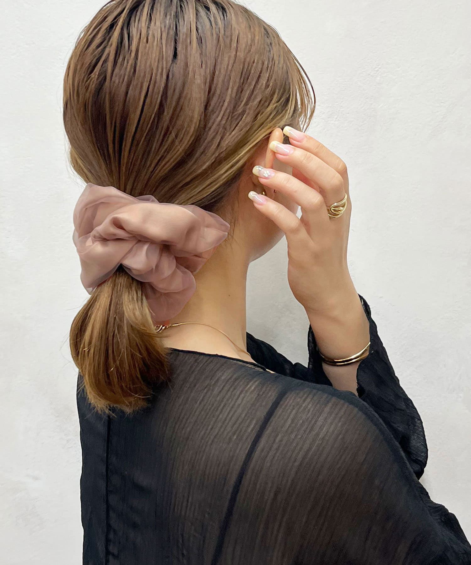 日本 Lattice - 低調夢幻薄紗大腸髮圈-黑