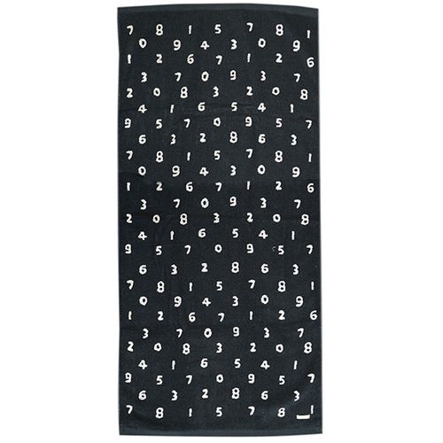 日本代購 - 【SOU·SOU】日本製今治純棉浴巾-數字-黑 (60x120cm)