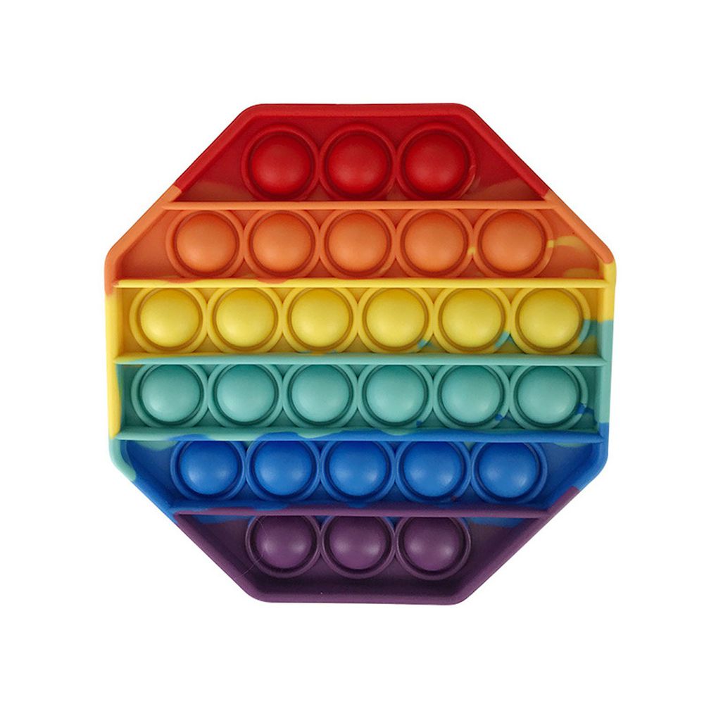嘻嘻哈哈 - POP IT 療癒玩具-8邊形-彩虹