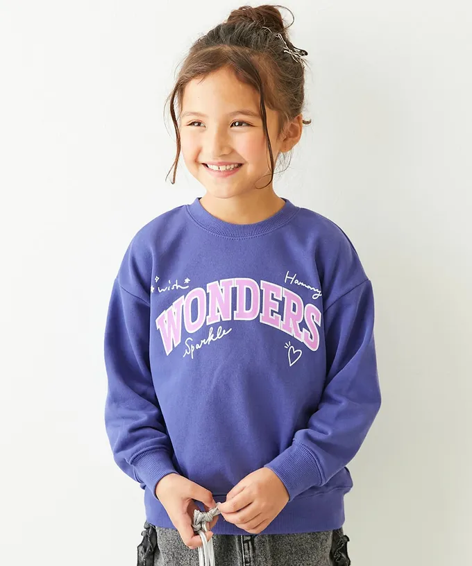 日本 devirock - 熱銷定番 女孩印花縮口長袖上衣-熊熊-灰粉