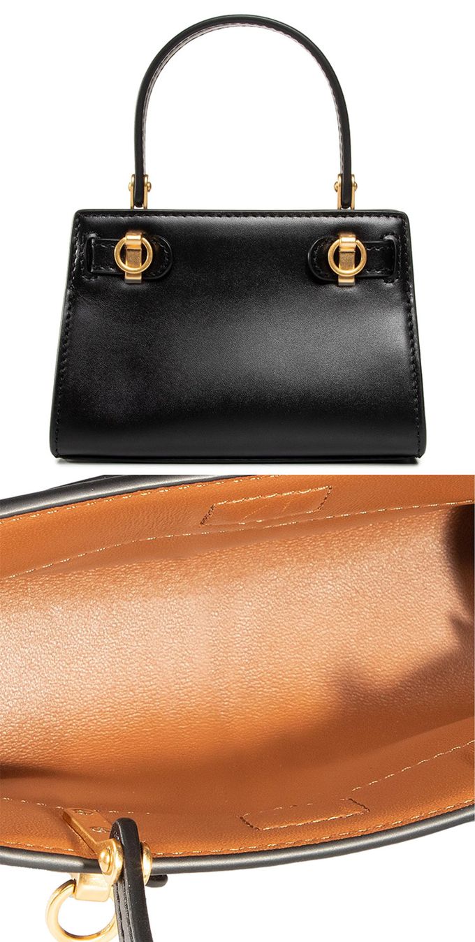 TORY BURCH - 簡約皮革迷你兩用包 (黑)