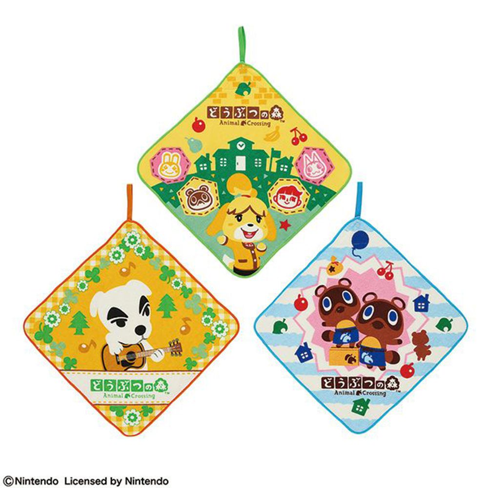 擦手巾3件組-動物森友會 (約28×28cm)