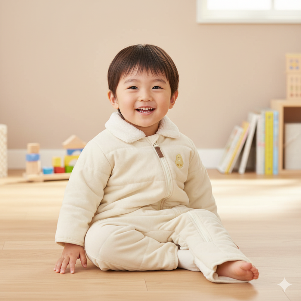 哈倫包屁衣-動物造型屁屁-奶油色