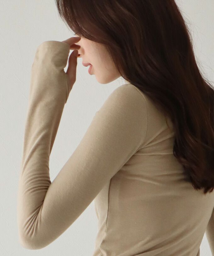 日本 BLUE EAST - 柔軟彈性長袖內搭上衣-寶藍