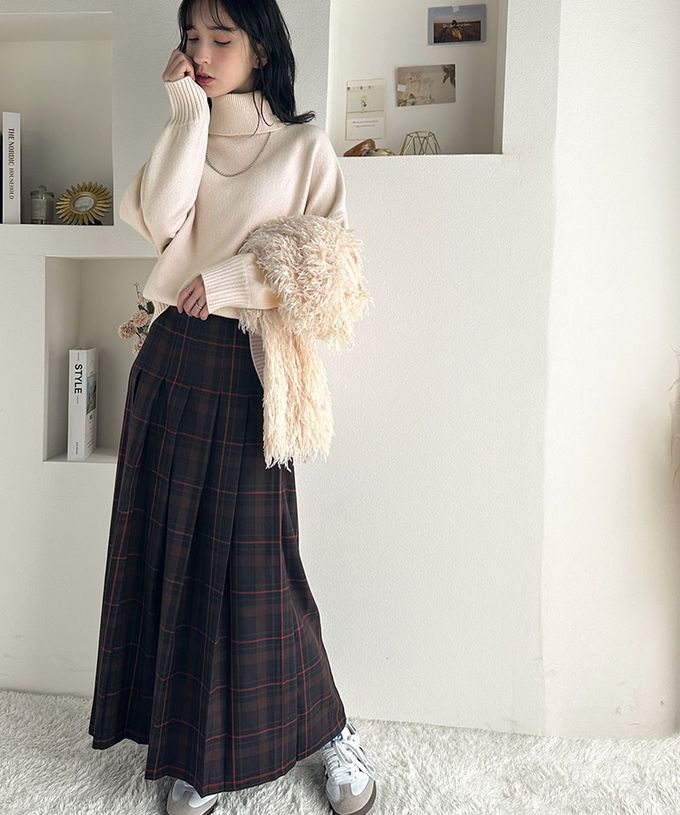 日本 Classical Elf - 氣質簡約開叉高領毛衣-象牙白