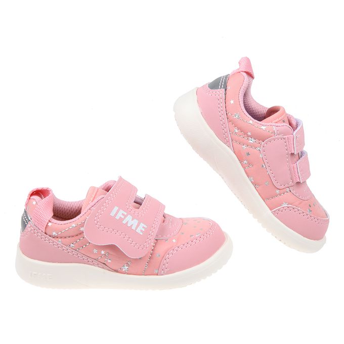 日本IFME - 輕量系列星星粉紅寶寶機能學步鞋-粉紅色