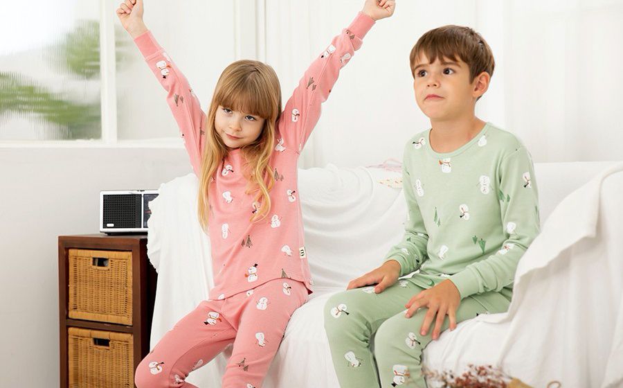 韓國 Mavarm Organic - 莫代爾/有機棉20支混紡長袖家居服-粉紅雪人