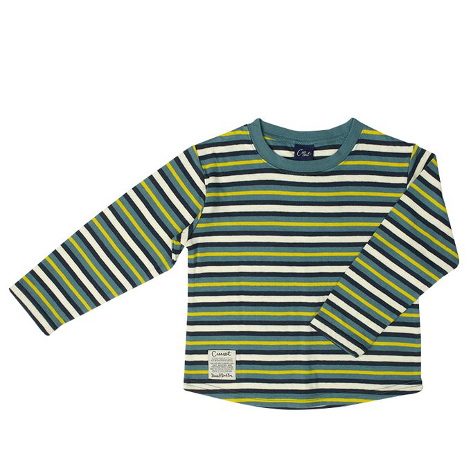 akachan honpo - T恤-橫紋-綠色