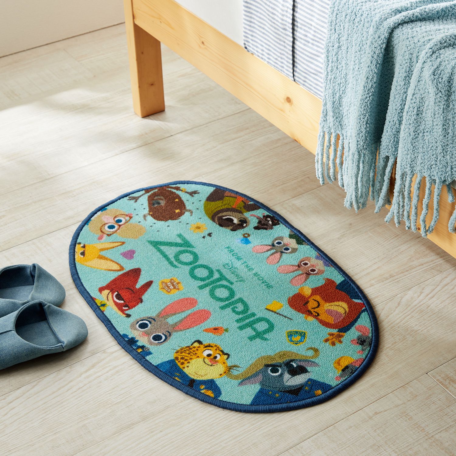 日本千趣會 - 動物方程市 腳踏墊(浴室/玄關/房門)-水藍 (44x70cm)