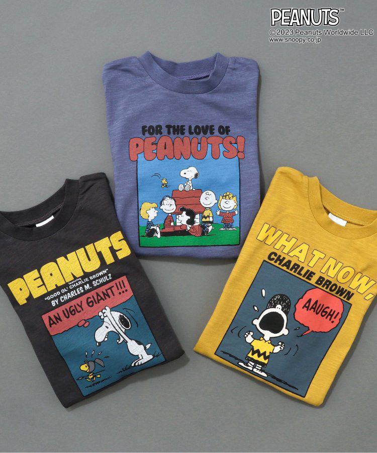 日本 BREEZE - SNOOPY聯名 前後漫畫印花長袖上衣-炭黑