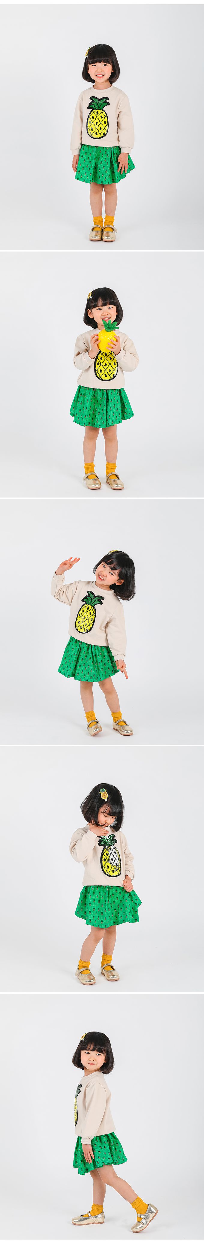 韓國 OZKIZ - 閃亮變色長袖大學T-鳳梨