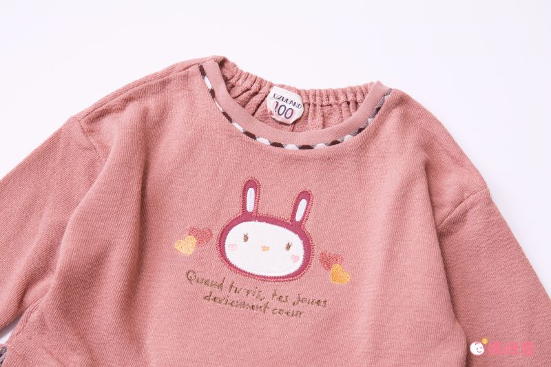 日本 ZOOLAND - 童趣印花圓領長袖上衣-吊帶小熊-薄荷綠