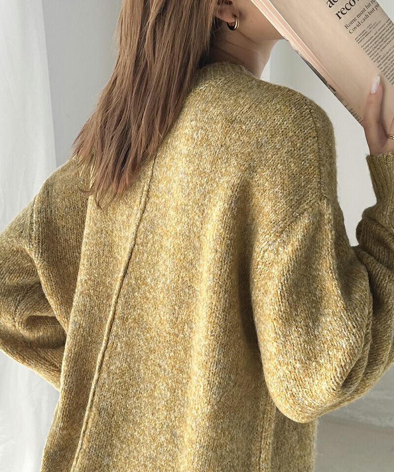 日本 Classical Elf - Java聯名 溫柔感羊毛混紡針織上衣-灰棕