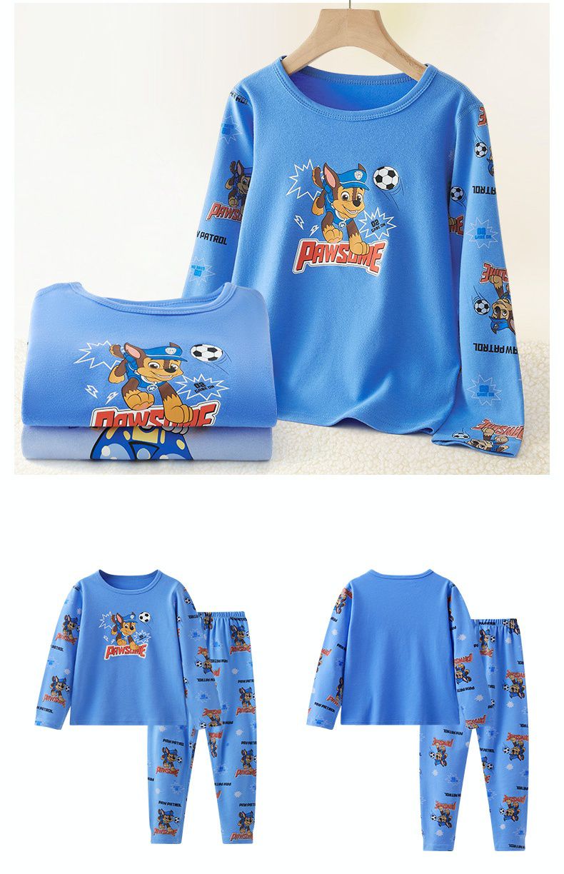 純棉卡通長袖家居服/睡衣(加絨款)-卡通人物汪汪隊-天天-粉色