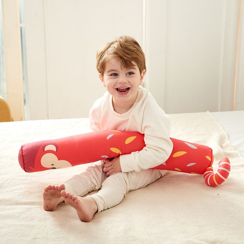 正韓Hello HiZoo - 純手工製多功能防蟎抗菌兒童長條抱枕/靠枕/睡眠輔助枕/側睡抱枕(小款)-偶像猴