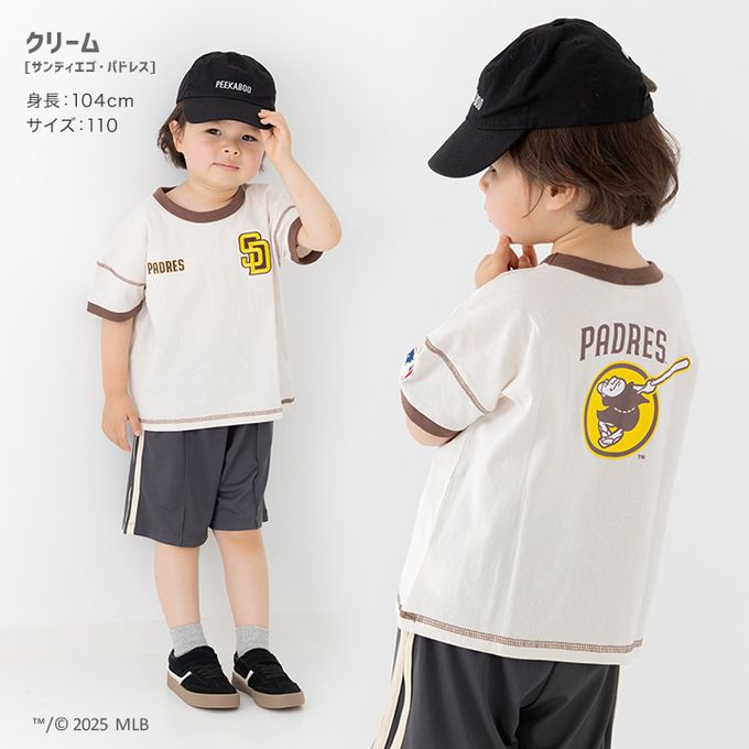 日本 Chil2 - MLB聯名 100%刺繡logo補丁短袖上衣-紐約洋基-燕麥灰