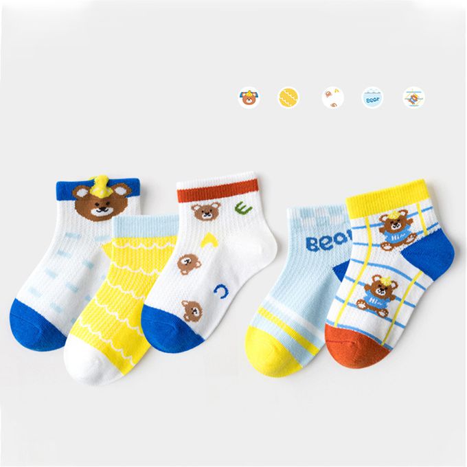 腳ㄚ子 - 幼/兒童透氣網眼襪 童襪 襪子 棉襪 兒童襪-淘氣小熊