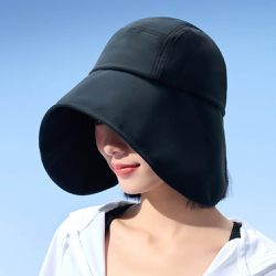 CACUSS - UPF50+涼感全臉防曬遮陽帽-黑色 (56-58cm)
