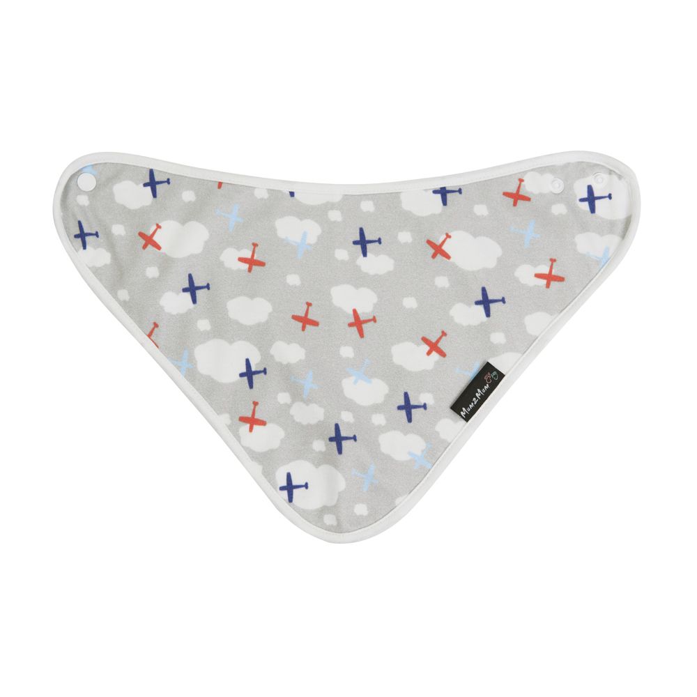 Mum 2 Mum - 雙面竹纖維棉機能口水巾圍兜-飛機/藍條紋