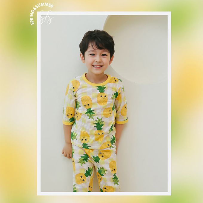 正韓 Puco - 超優質嬰幼兒/兒童七分袖100% 有機純棉家居服/睡衣-旺旺來