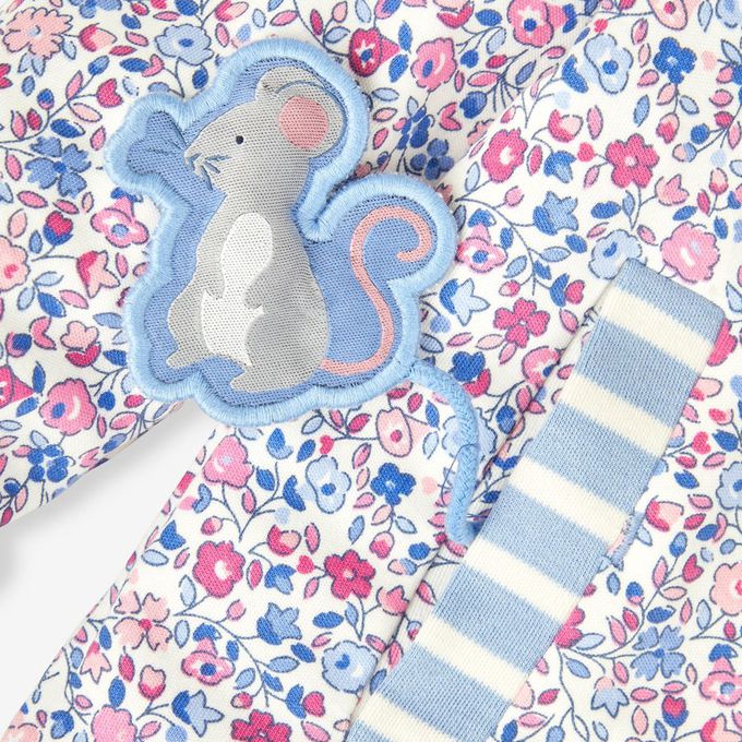 英國 JoJo Maman BeBe - 幼/兒童雙面穿100%純棉保暖連帽外套-紫羅蘭鼠