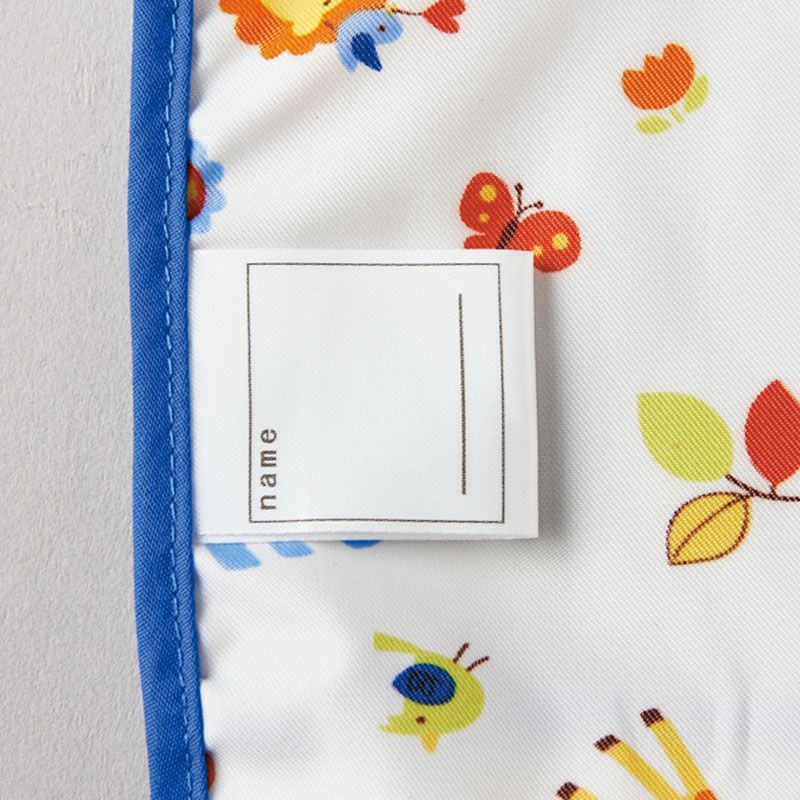 akachan honpo - 抗油汙、快乾長袖圍兜-動物-藍色 (80～95)