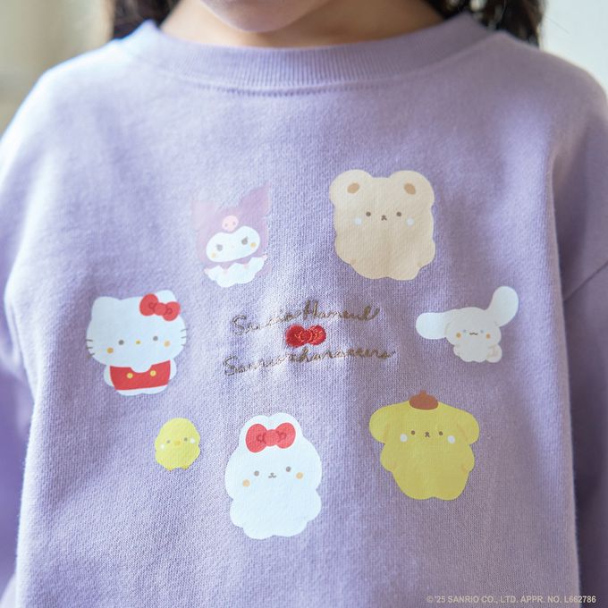 日本 Lycee mine - 連名款 可愛荷葉邊印花長袖上衣-卡通人物三麗鷗-紫
