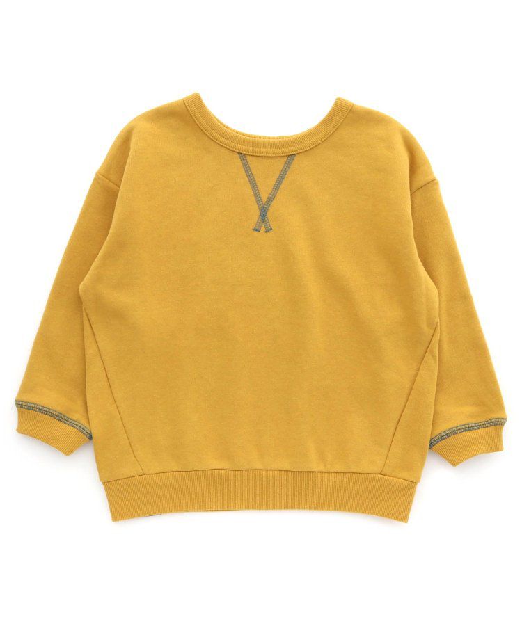 日本 BREEZE - 正反OK！裏毛圓領縫線長袖上衣-橘