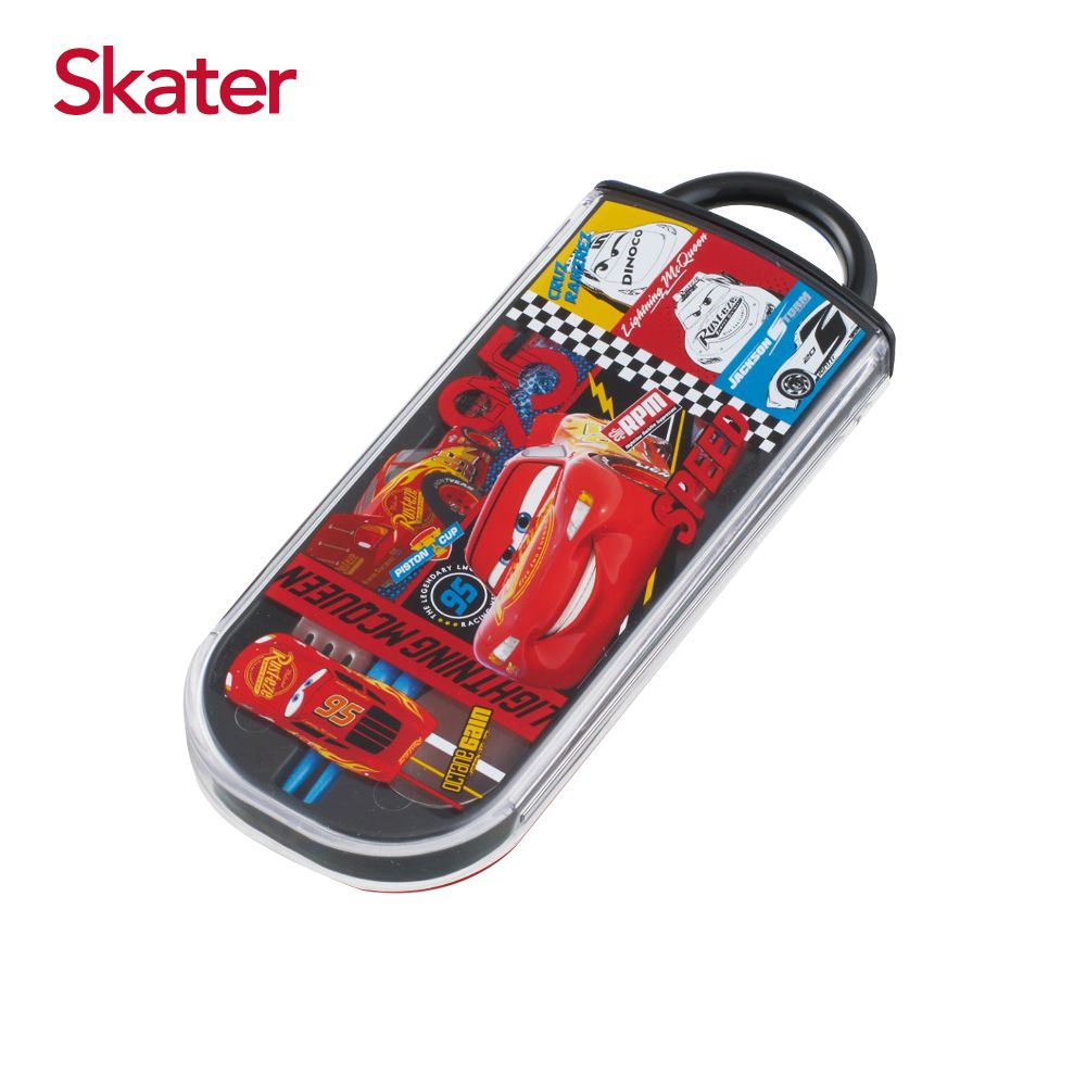 日本 SKATER - 銀離子三件餐具組-閃電麥坤(活塞盃)