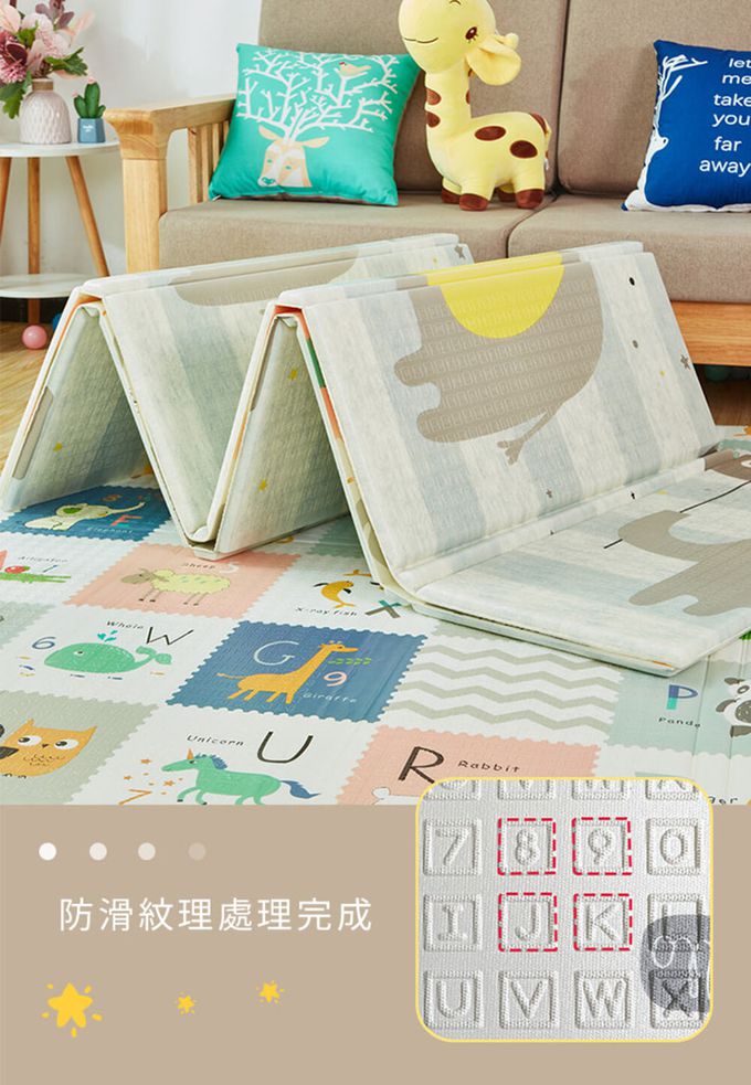 Bonne Nuit - 地墊 200×180×2.0cm (防護升級)-森林之王+動物字母