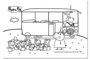 粉紅豬小妹16色色鉛筆著色畫