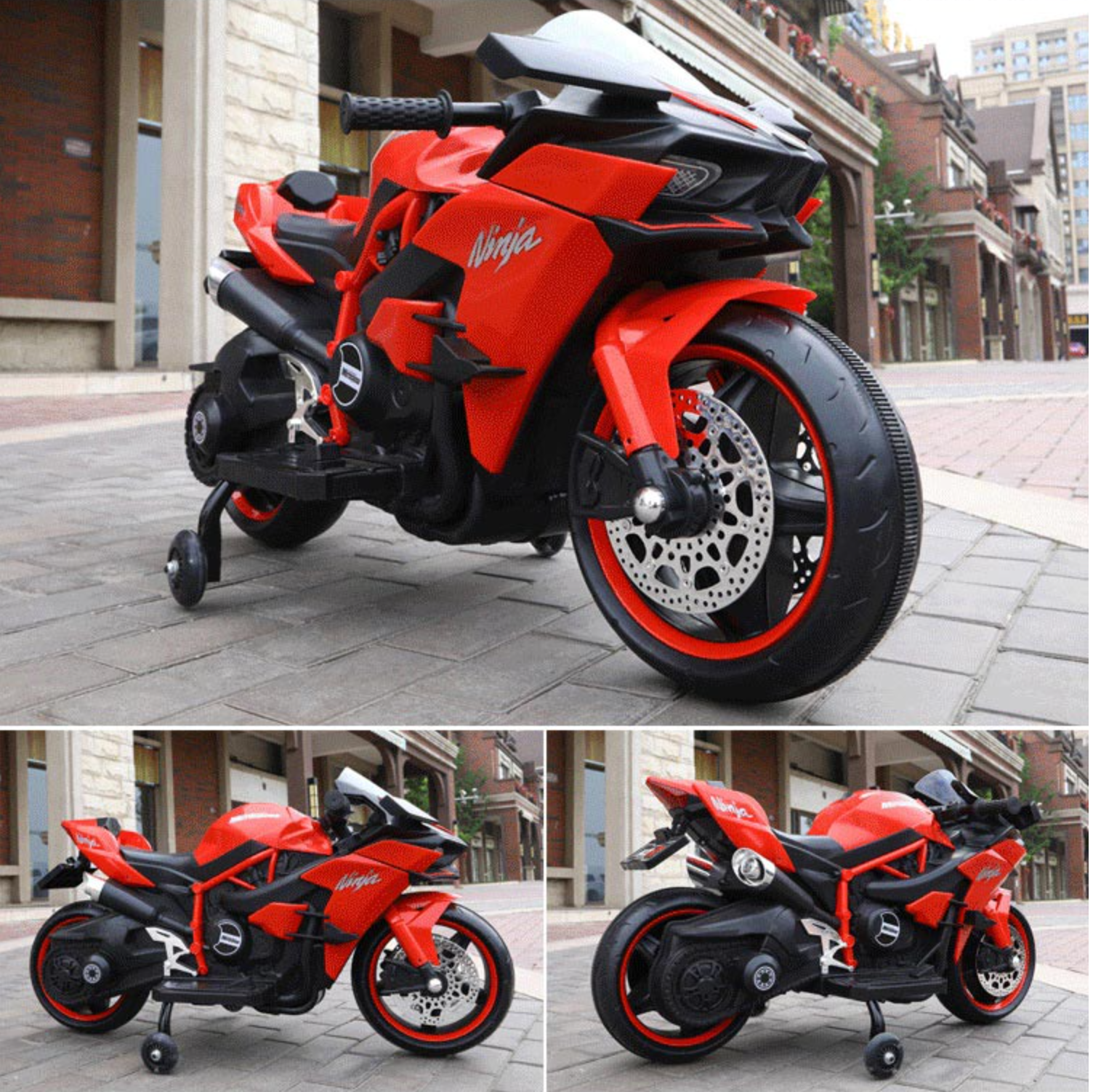 聰明媽咪兒童超跑 - 川崎 重型兒童電動機車 H2R-紅色