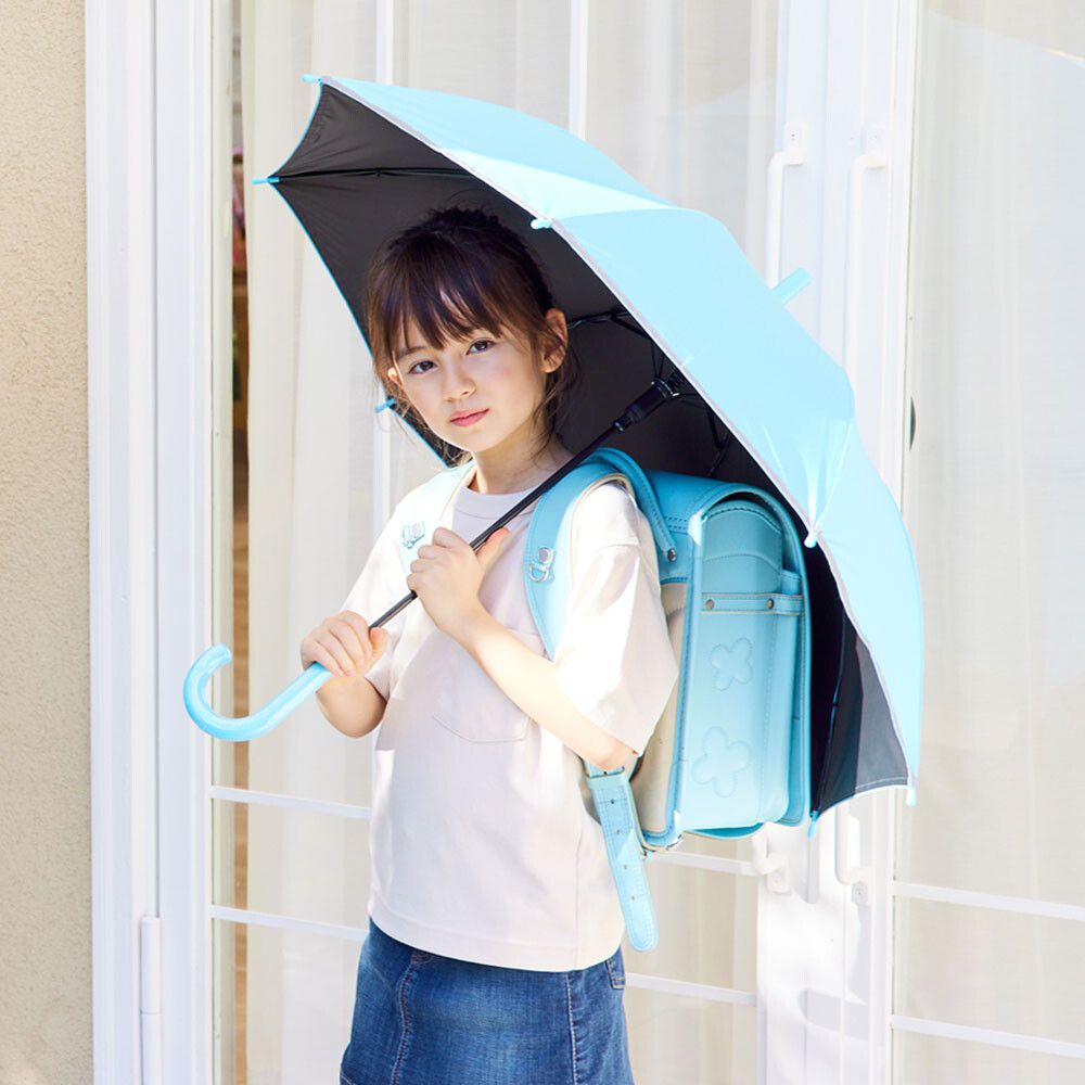 日本中谷 - 抗UV 99%遮光晴雨兩用兒童直傘-素色-水藍 (50cm(身高115-125cm))