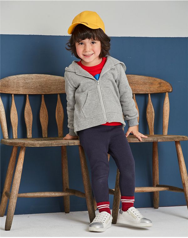 麗嬰房 Little moni - 造型連帽刷毛外套-灰色