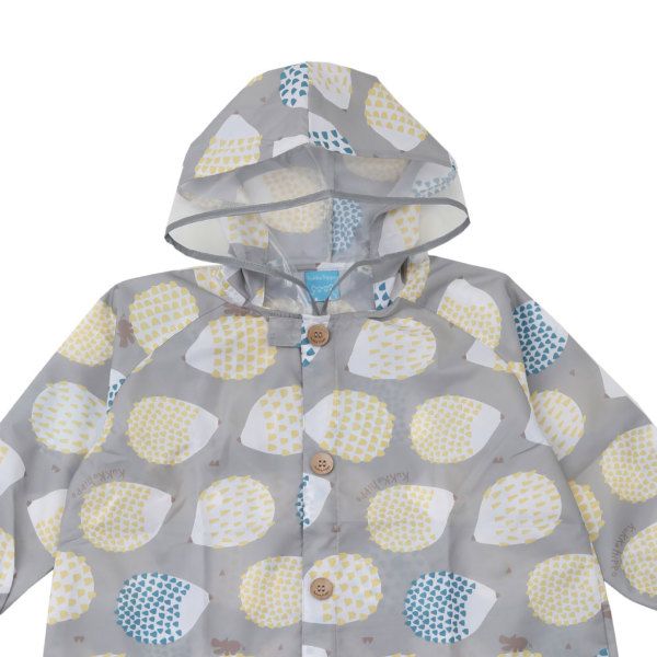 日本 kukka hippo - 兒童雨衣(附收納袋)-萌萌刺蝟