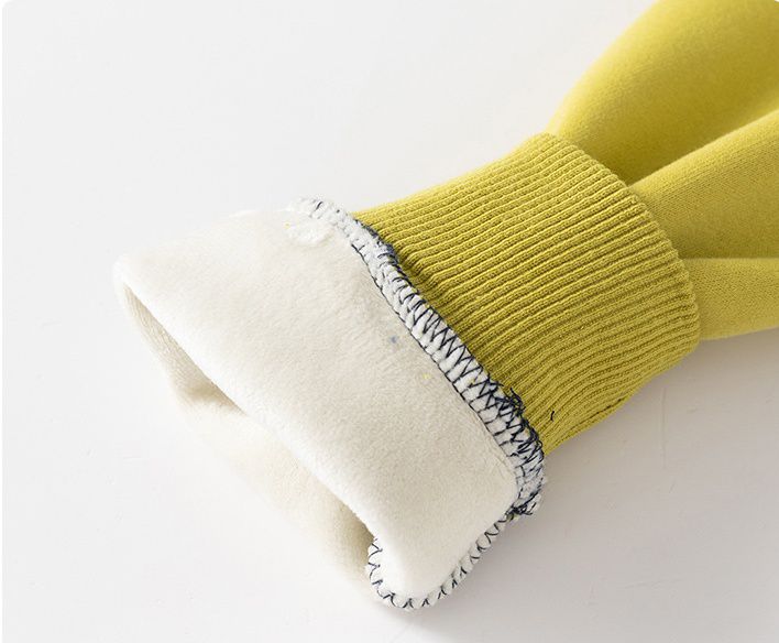 WELLKIDS - 加絨圓領長袖大學T套裝-英文字母A-深藍色