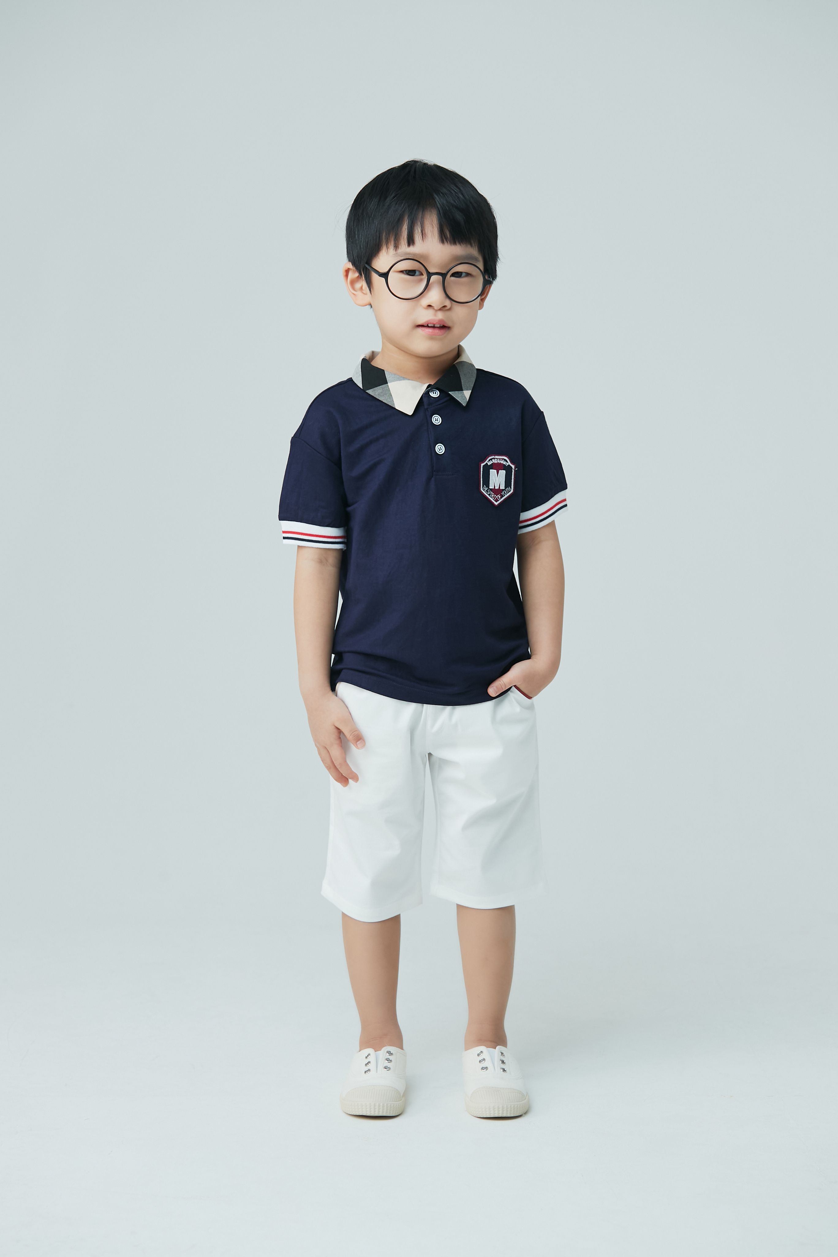 韓國 Coco Bang - 海軍徽章開襟上衣-深藍