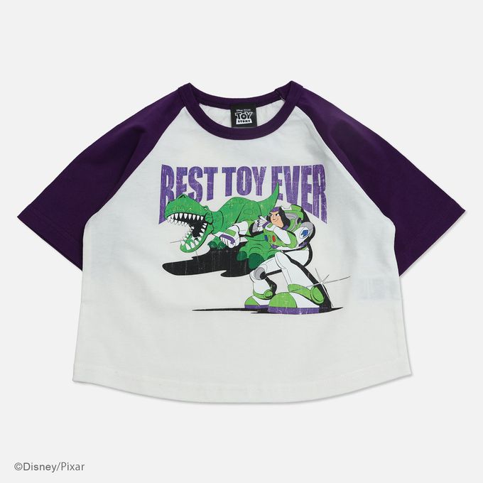 日本 Chil2 - 迪士尼聯名 純棉短袖上衣-抱抱龍&巴斯光年-黑x白