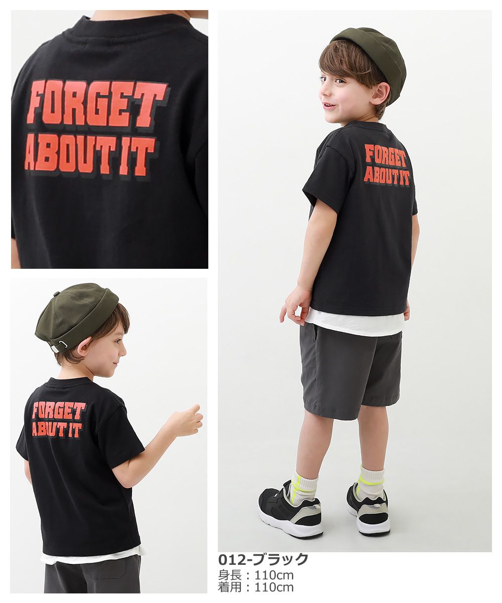 日本 devirock - 純棉 定番百搭印花短T-忘了它-黑