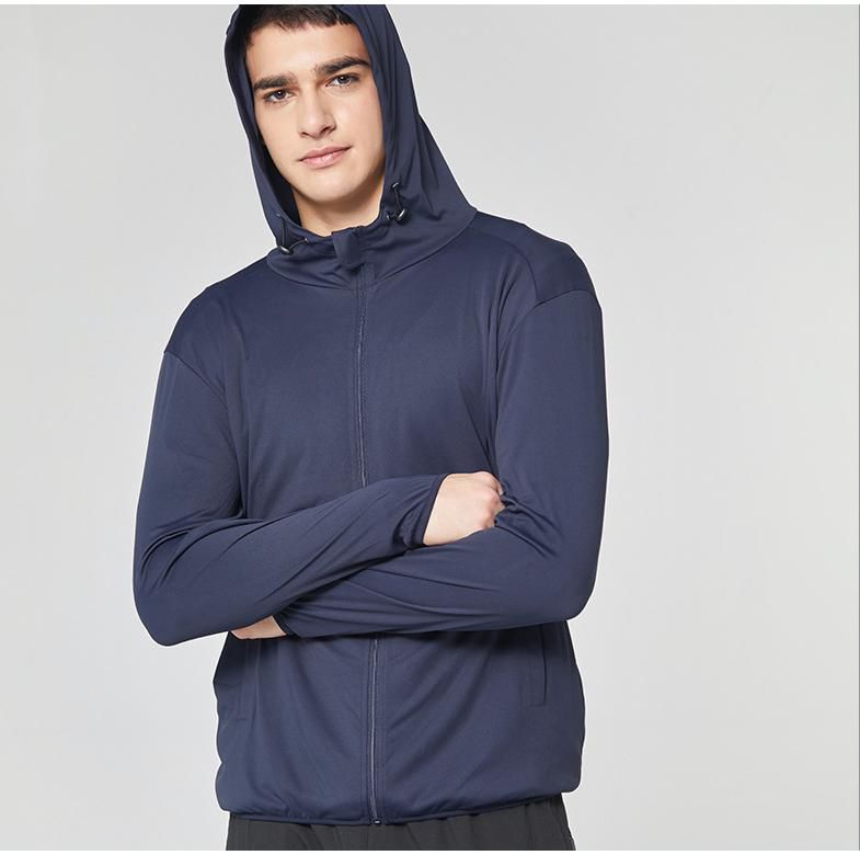 抗UV超薄款防曬外套(透氣網眼)-男款-淺灰色-無logo