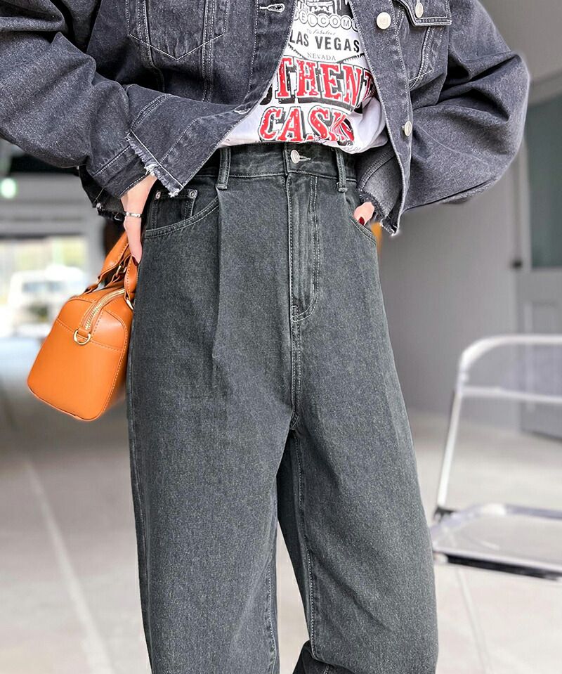 日本 Classical Elf - 美式復古反摺牛仔寬褲-淺水藍