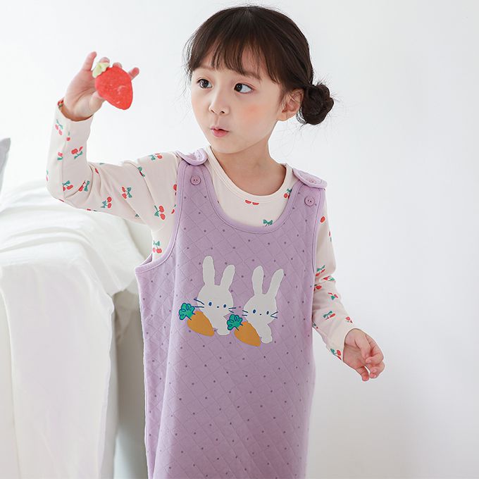 正韓 Cogibu - 極舒適無螢光劑 100% 有機棉幼兒/兒童鋪棉保暖防踢背心-兔寶貝