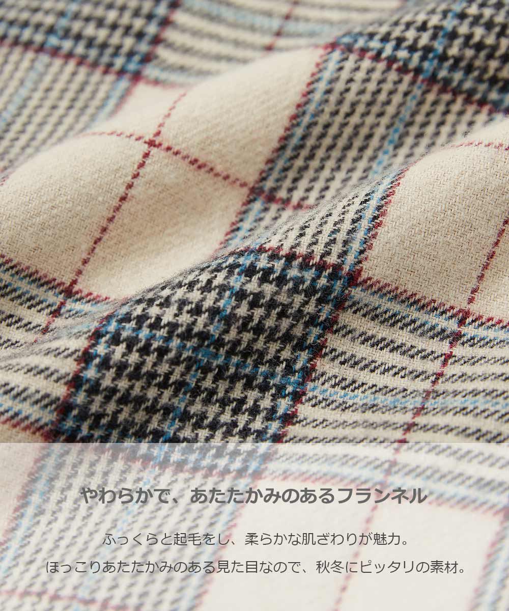 日本 devirock - 磨毛舒適格紋洋裝/長版襯衫-紅x黑