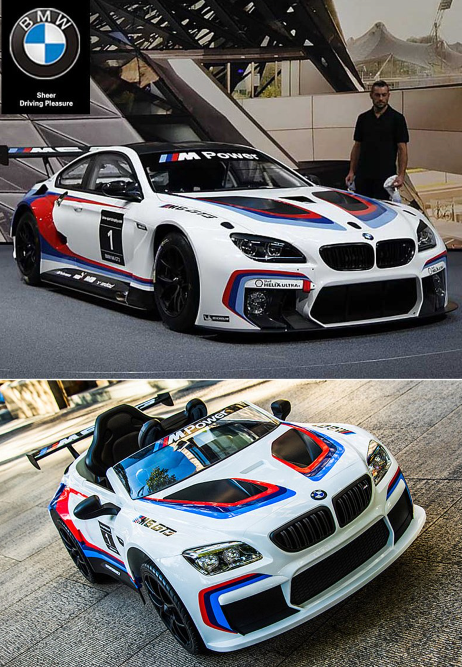 聰明媽咪兒童超跑 - BMW M6 GT3 原廠授權 雙驅兒童電動車-天使白