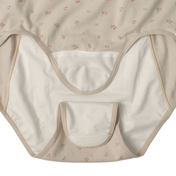 akachan honpo - 產後護理內褲-腹部舒適款 小花-灰色