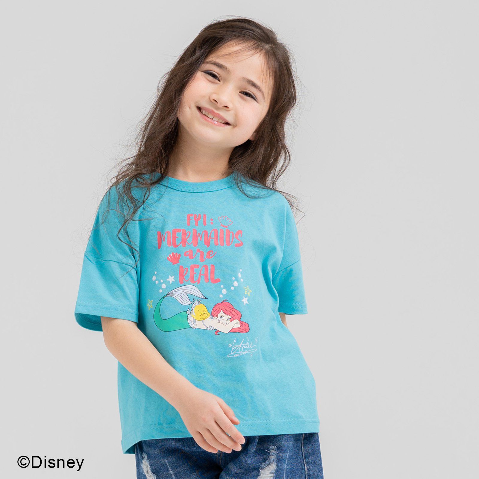 日本 Chil2 - 迪士尼公主印花短袖上衣-長髮公主-紫