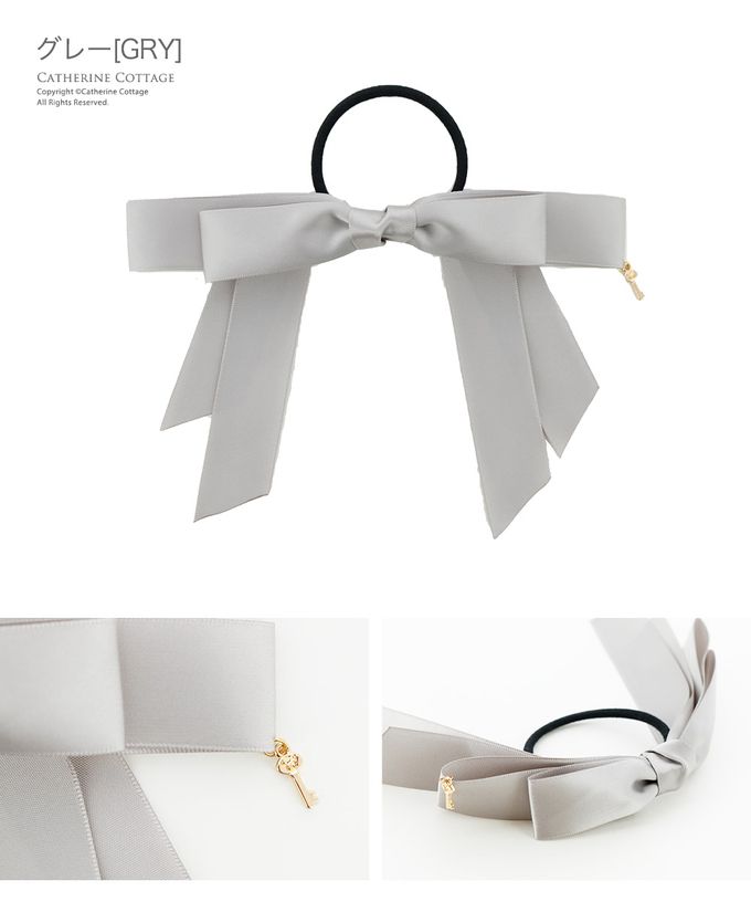 日本 Catherine Cottage - 長蝴蝶結鑰匙墜飾髮圈-粉紅